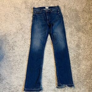 MOTHER - The rascal slit undone hem - Indigo